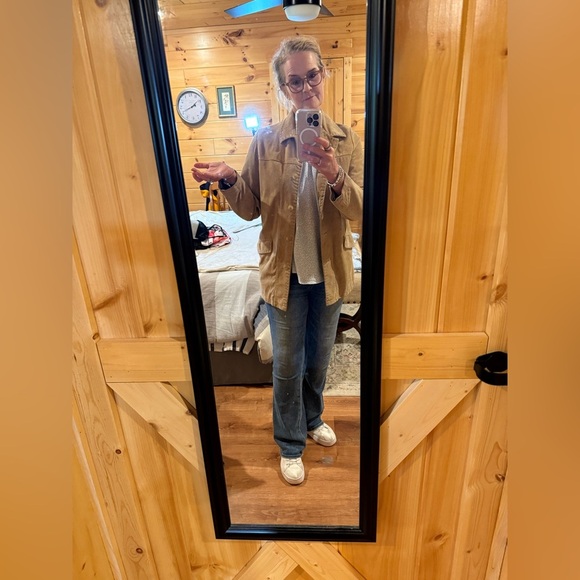 Eddie Bauer Seattle Vintage Suede-Leather Washable Women's Tan  Jacket, size XS - Picture 2 of 16